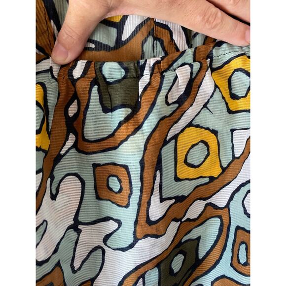 Diane‎ Von Furstenberger Halter Top SZ 8 100% Cotton Abstract Art Deco - Picture 6 of 9